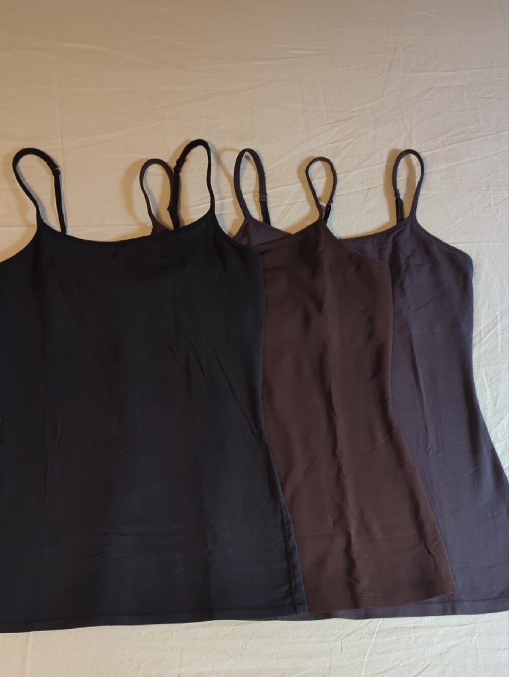 3 Pk: Express Sexy Basic Bra Camis - Black, Dark Brown, Charcoal